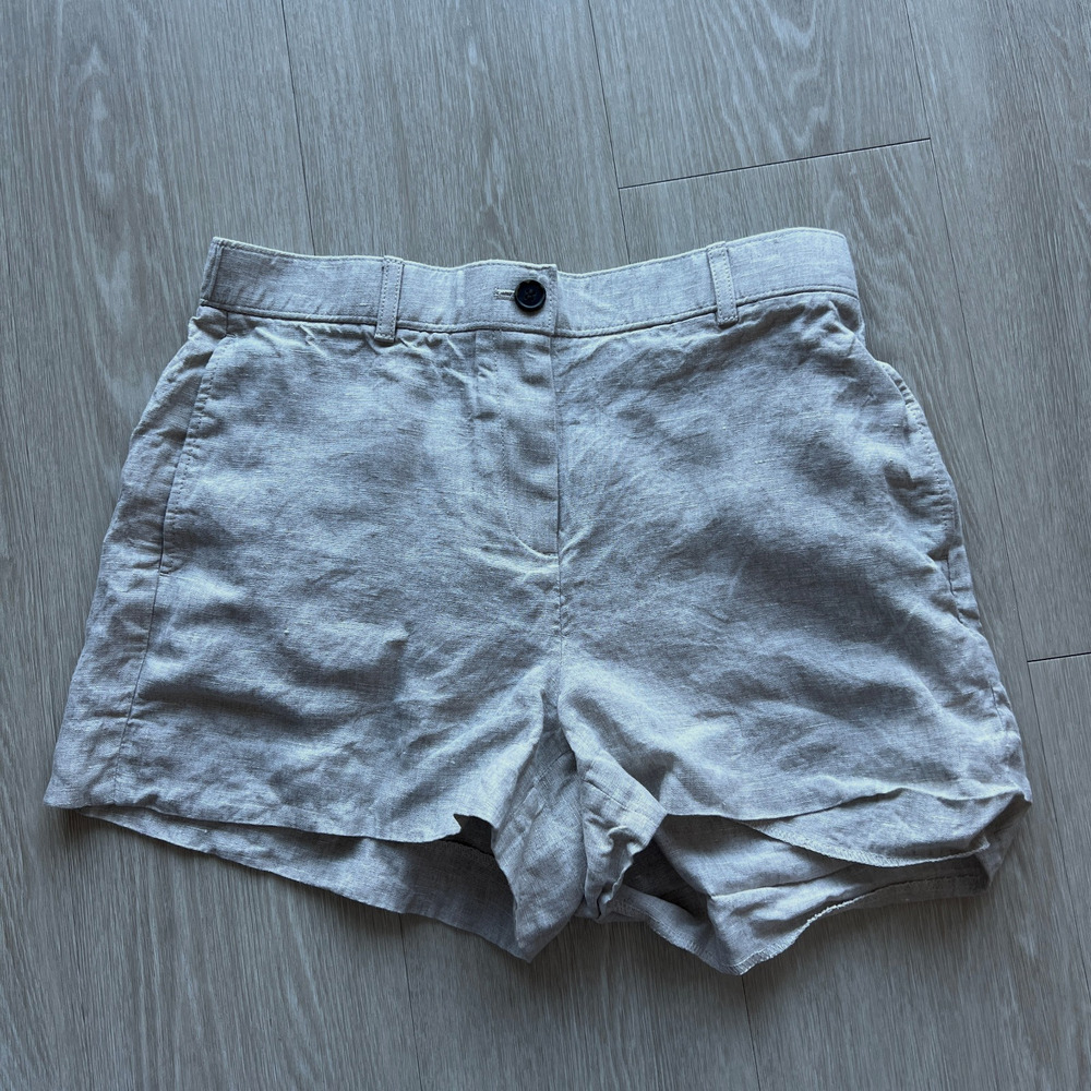 J Crew 3in Harbor Short In Linen Womens Small FLAWED HEM DIY Sewing Flax